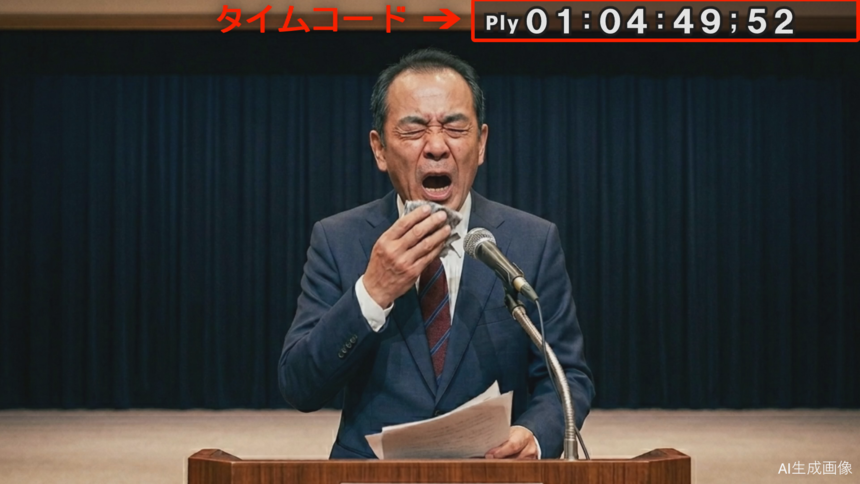 タイムコードが入っている画像サンプル